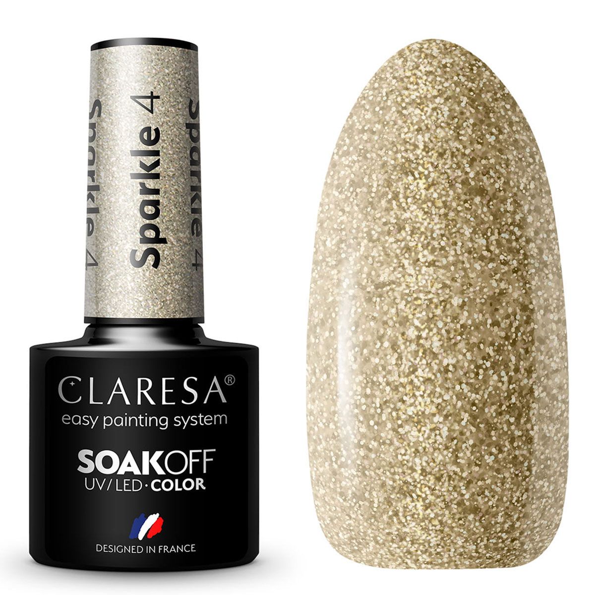 Claresa UV-LED-Gel-Nagellack, 5 ml, Sparkle 4