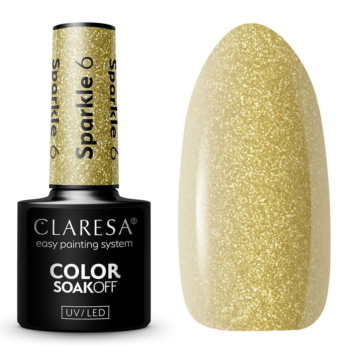 Claresa UV-LED-Gel-Nagellack, 5 ml, Sparkle 6