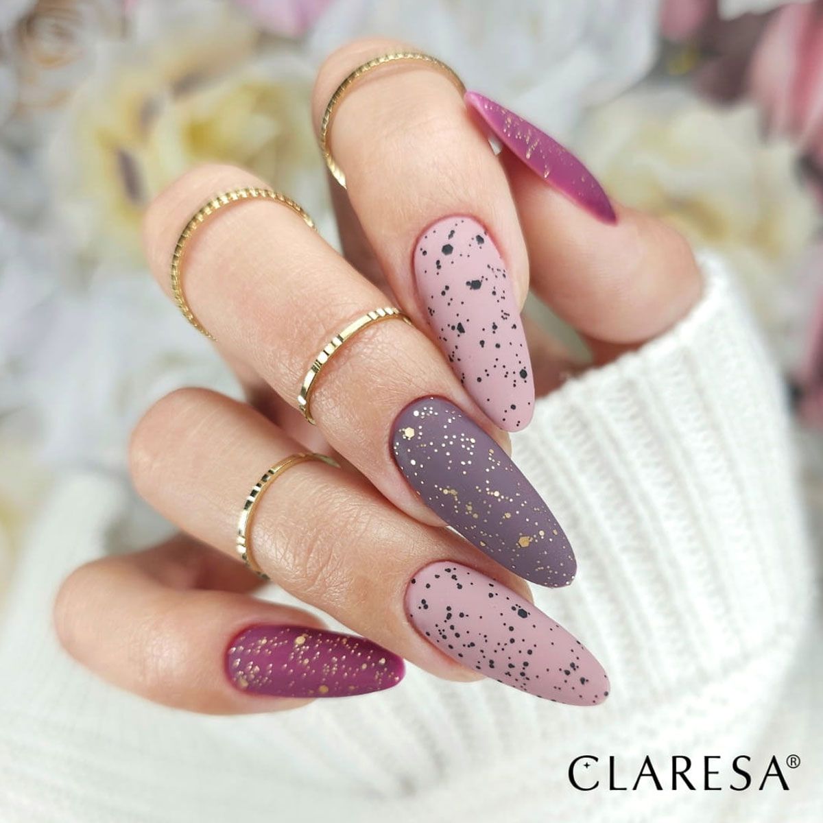 Claresa Top Coat Bubble Gold matt ohne Abwischen, 5 ml