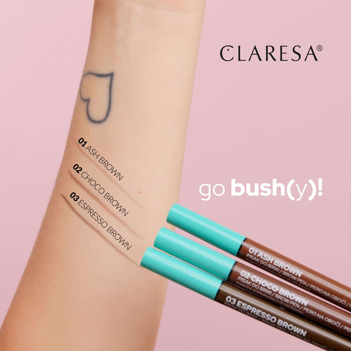 Claresa Go Bushy Augenbrauenstift 03 Espressobraun