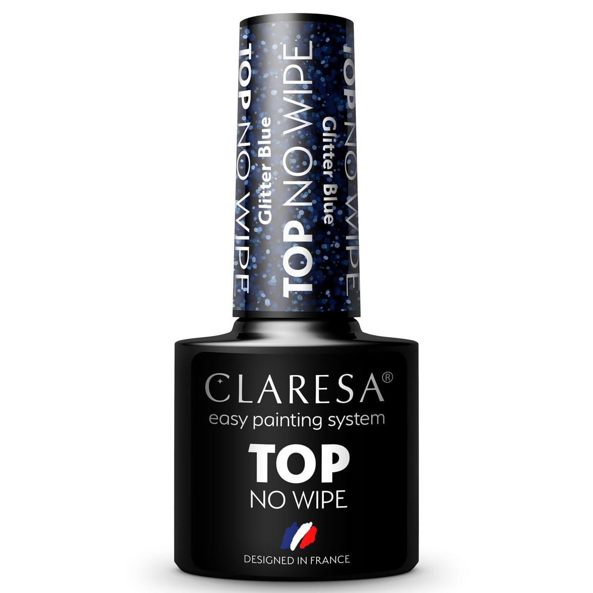 Claresa Überlack ohne Abwischen, glitzernd, blau, 5 ml