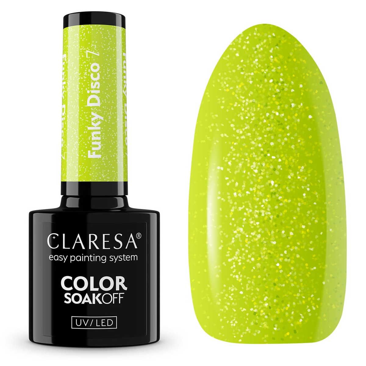 Claresa UV-LED-Gel-Nagellack, 5 ml, Funky Disco 7 Lime Light