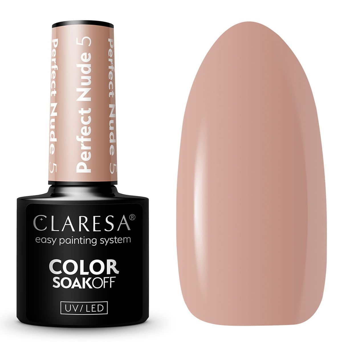 Claresa UV-LED-Gel-Nagellack, 5 ml, Perfect Nude 5