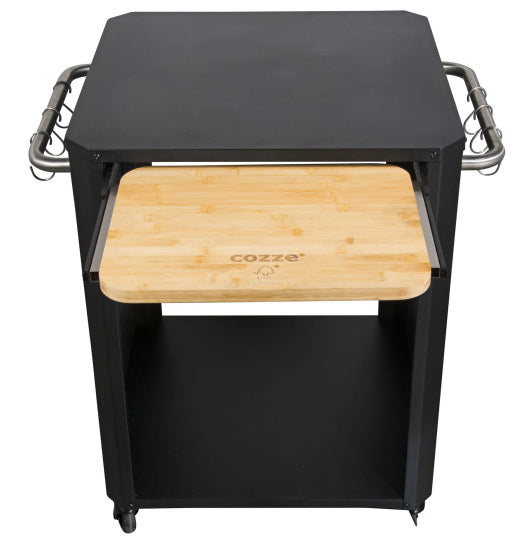 Cozze Outdoor -Tisch mit ausziehbarem Tisch für Pizzaofen schwarz