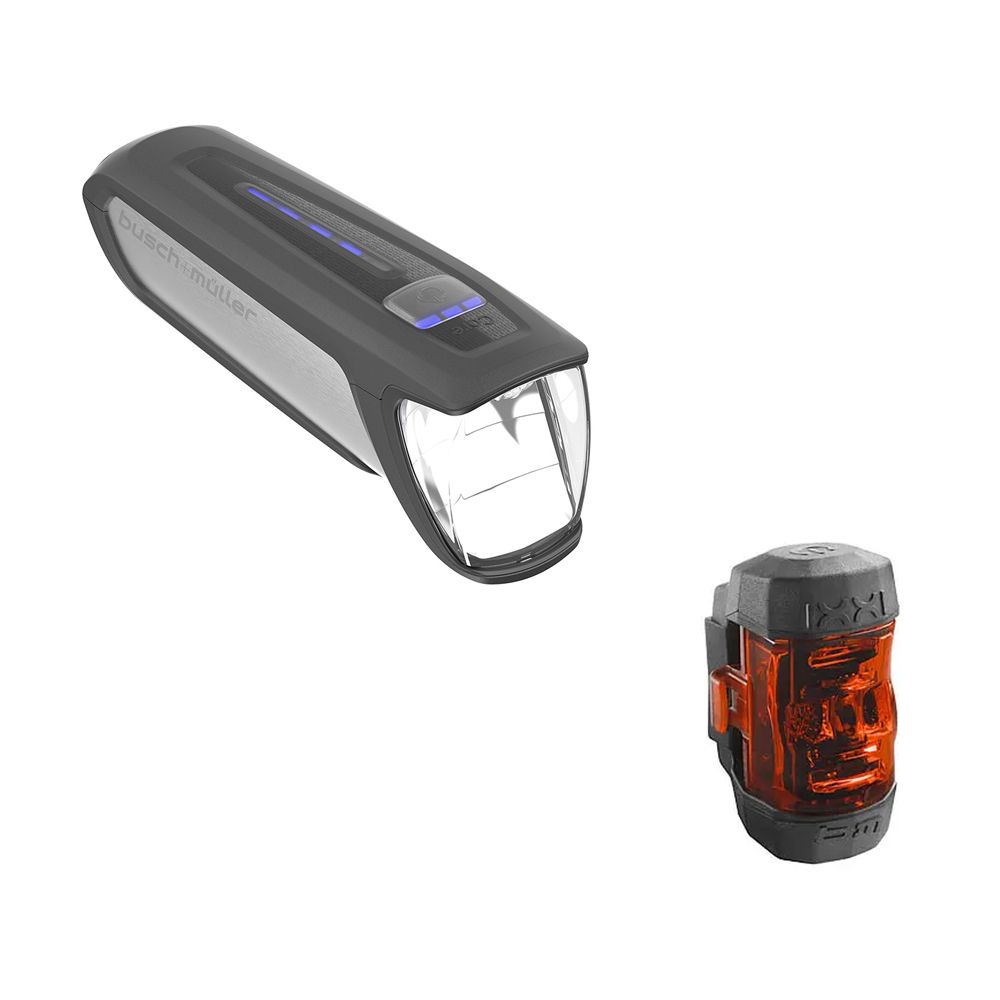 Busch + Müller akku-led-leuchten-set ixon core 2 led licht set b mix ixon core 2 + ixxi schwarz