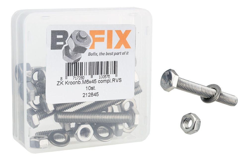 Bofix Fork-Crown Bolt Edelstahl M6-45 vollständig (10st)