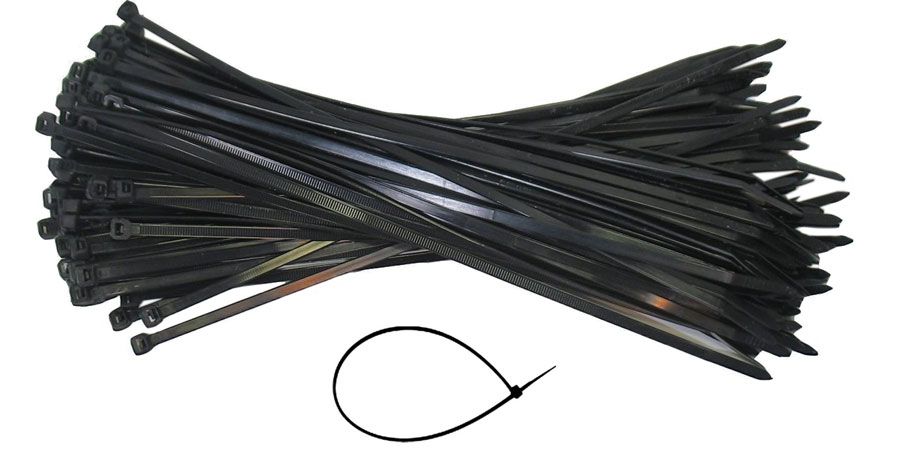Kabelbinder ohne Markenzeichen, 4,8 x 370, schwarz, Beutel mit 100 Stück