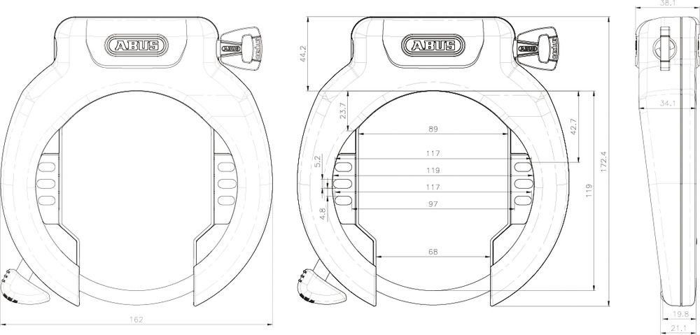ABUS AMPARO 2.0 4750 XL Fahrradschloss Schwarz