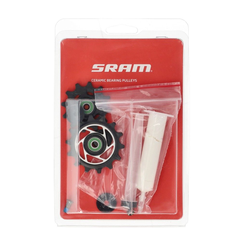 Sram-Umwerferräder-Set, Riemenscheiben-Set, rote Achsen, E1-Keramikbär.