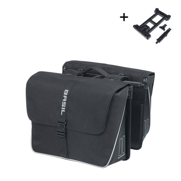 Basil Doppelte Fahrradtasche Forte Mik 35 Liter 15 x 38 x 30 cm – Schwarz