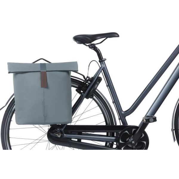 Basil Tasche City Double Mik veganes Leder | Graphitblau 32l