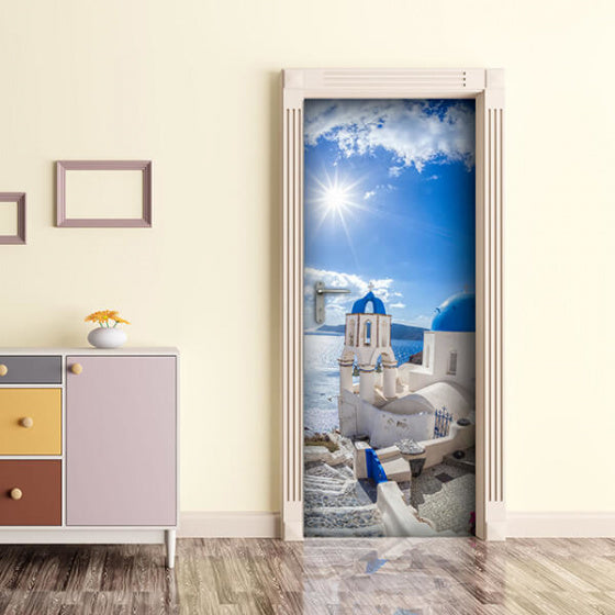 Dekoidea Tür Aufkleber Aegean Sea 83 x 210 cm Vinylweißblau