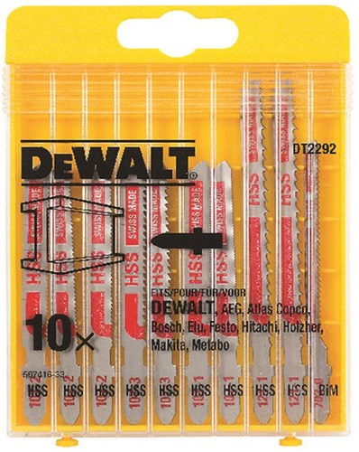 Dewalt Zubehörkassette, 10-teilig, Stichsägeblätter für Metall – dt2292-qz