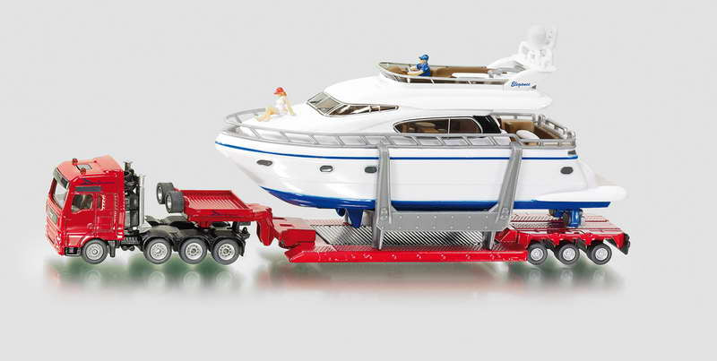 Siku Super schwerer Transport mit Yacht
