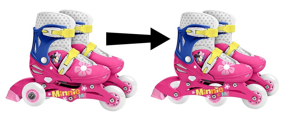 Minnie Mouse Inlineskates Hardboot weiß blau Größe 27 30