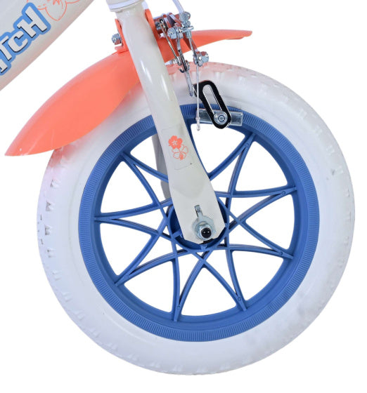 Disney Stitch Children's Bike Girls 12 Zoll Creme Coral Blue