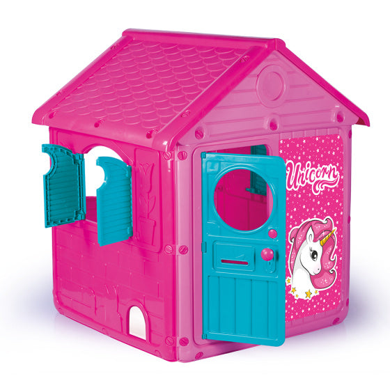 Dolu mein 1. Unicorn House Playhouse mit Türklingeln rosa blau