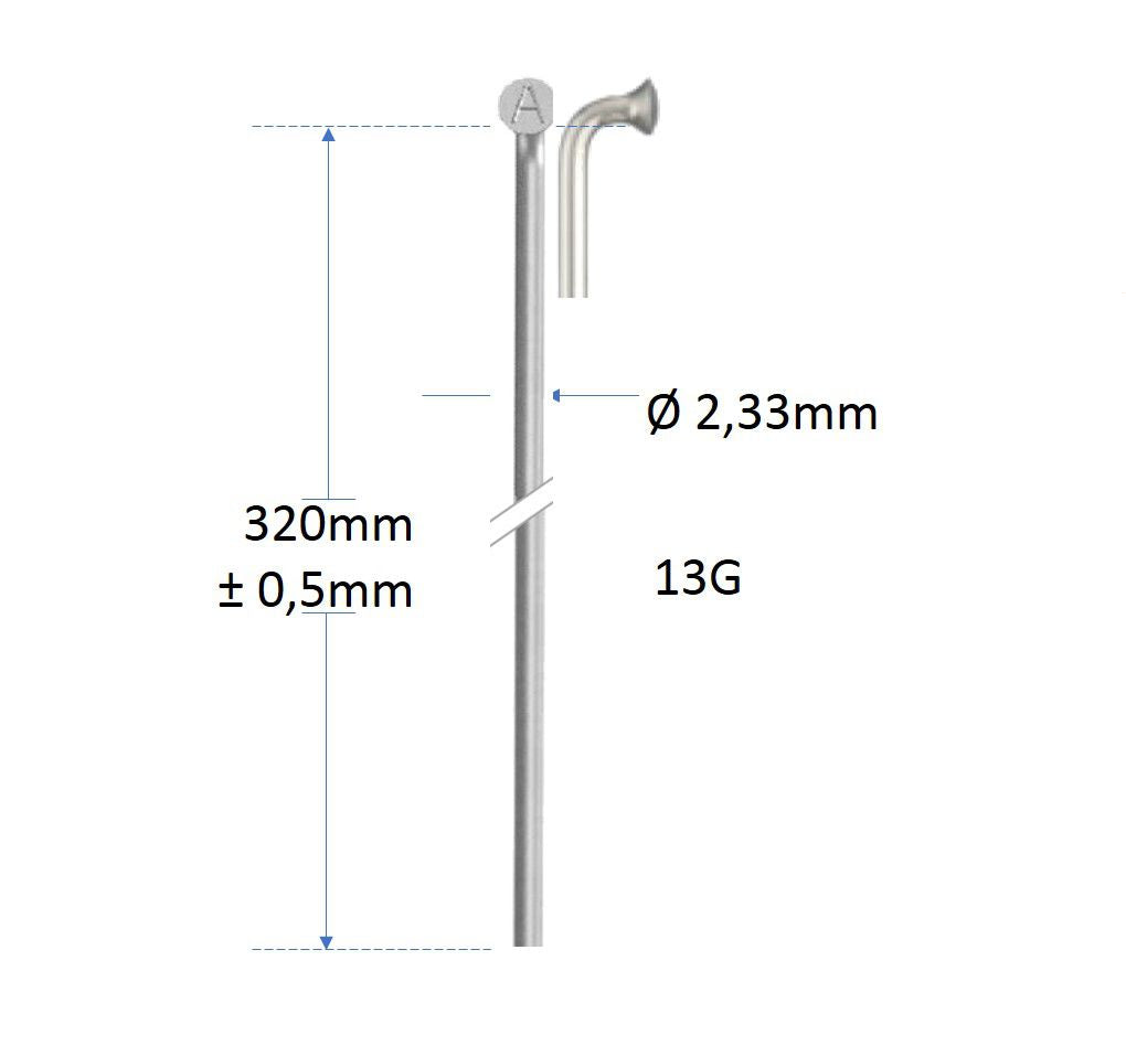 Space Alpina 13g (2,34) Edelstahl ohne Draht | 320 mm | P144