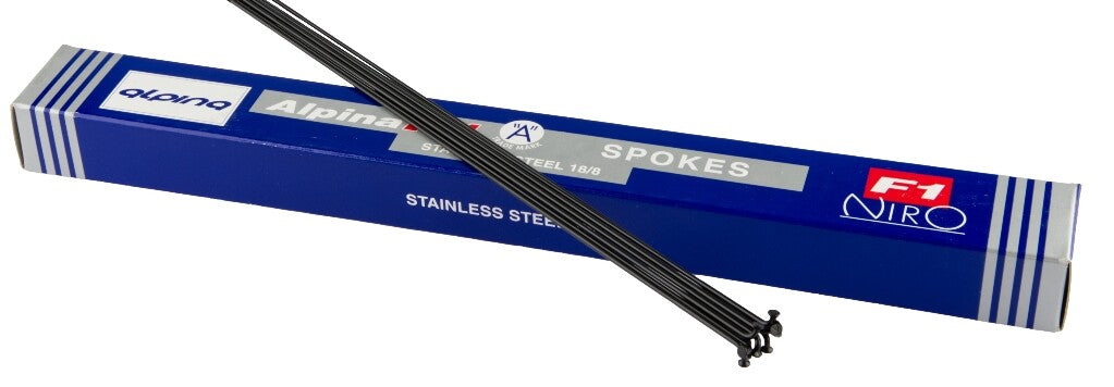 Buzaglo roveba 'spaak-op-maat' alpina spaak 13 rvs zwart e-bike kop 12 extra strong - per stuk