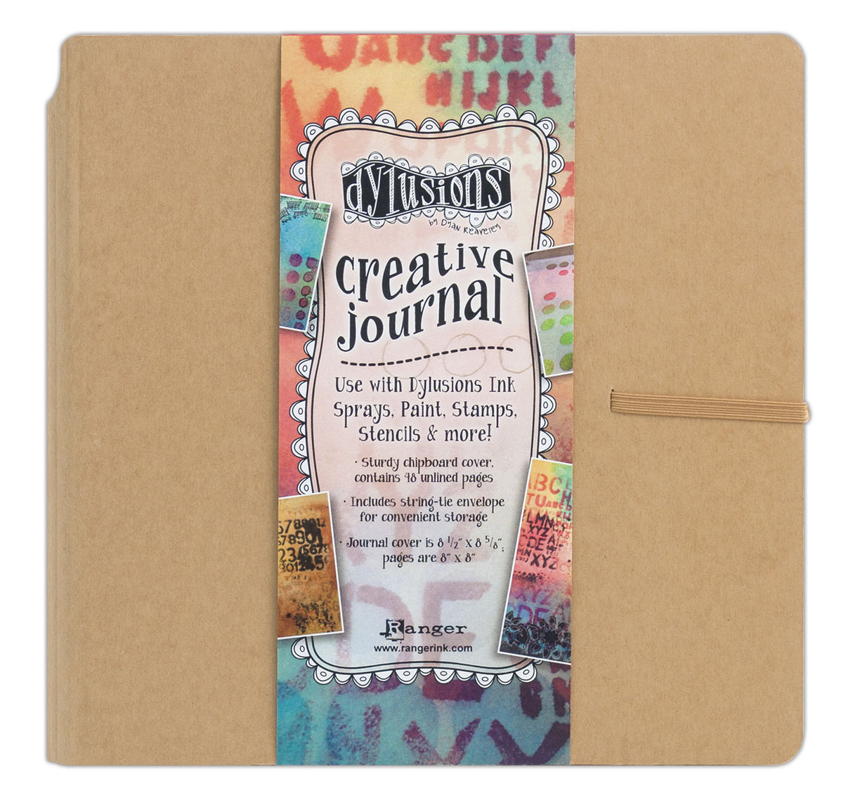 Ranger Ink Ranger • Dylusions kreatives Tagebuch, quadratisch, 22 x 23 cm, braun