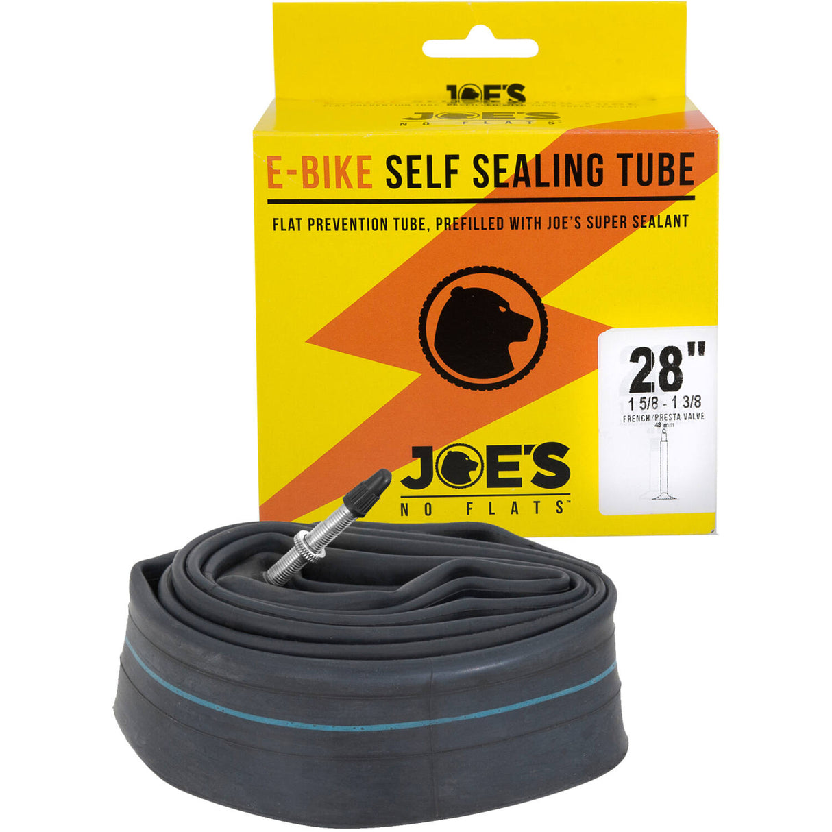Joe's No Flats Innenrohr Selbstdichtungsrohr FV 48 mm 28x1 5 8-1 3 8 E-Bike