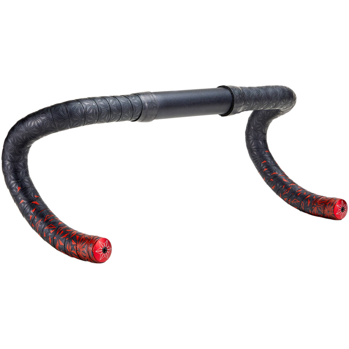 Supacaz Super klebriges Kush Star Fade Lenkerband schwarz rot inklusive rotem Aluminium-Lenkerstopfen