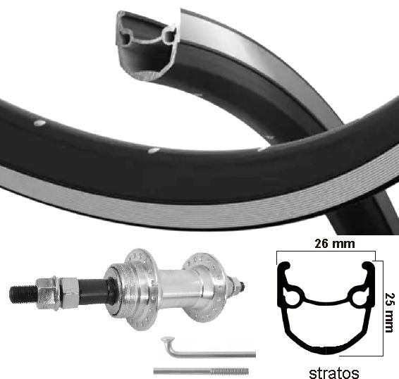 KGS Hinterrad 28 Zoll (622) Stratos Black Silver Freilauf fest