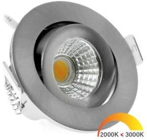 Enzo ecodim led inbouwspot 5w dimtowarm 62mm 36gr rond verstelbaar geschuurd staal - led4740