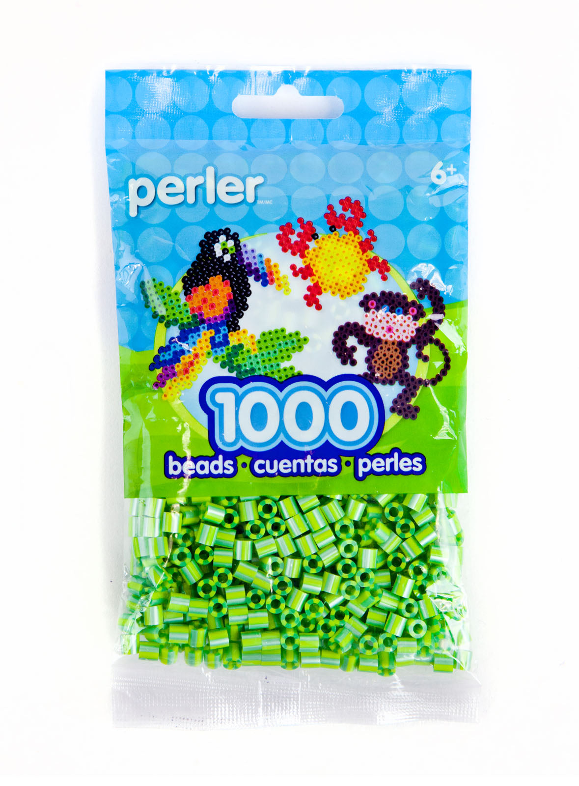 Perler • Perlenstreifen-Bügelperlen weiß silber