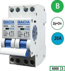 Enzo gacia fornuis automaat 2 x 20a b kar 2p gacia - 4517798