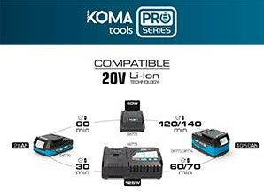 Koma tools acculader | 125w | 20v - 6490050