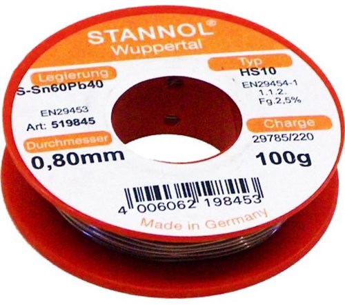 Enzo Stannol Lötzinnharzkerndurchmesser 0,8 mm 100 g – 6474982