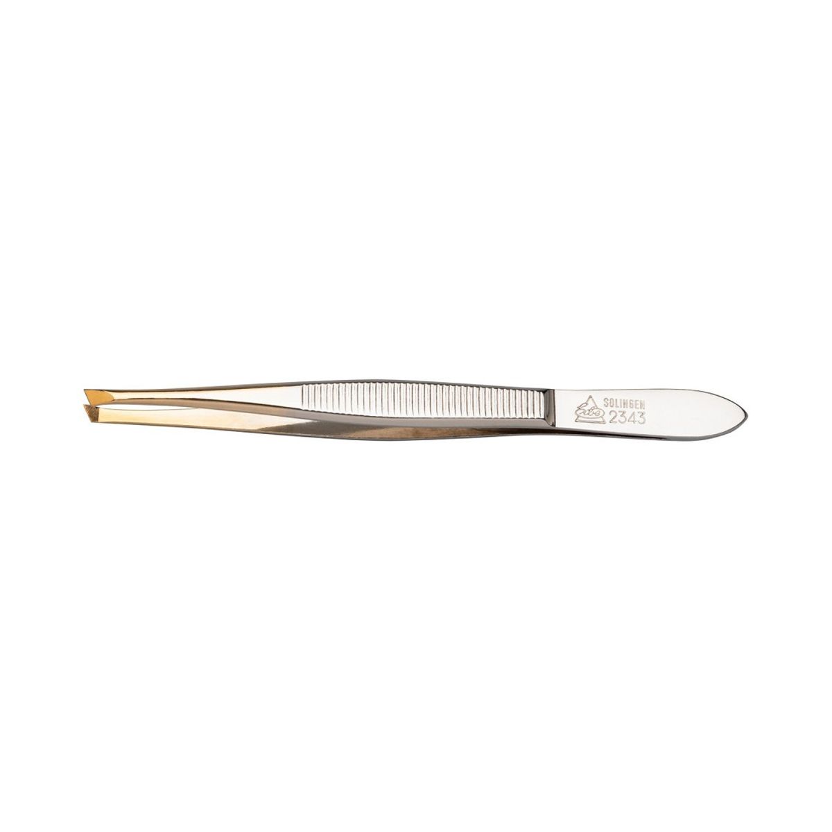 Erbe Solingen Diagonale schmale vergoldete Pinzette 9cm (erbe92343)