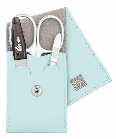 Erbe Solingen 3-teiliges Maniküre-Etui mit Druckknopfverschluss Soft Blue (erbe9670)