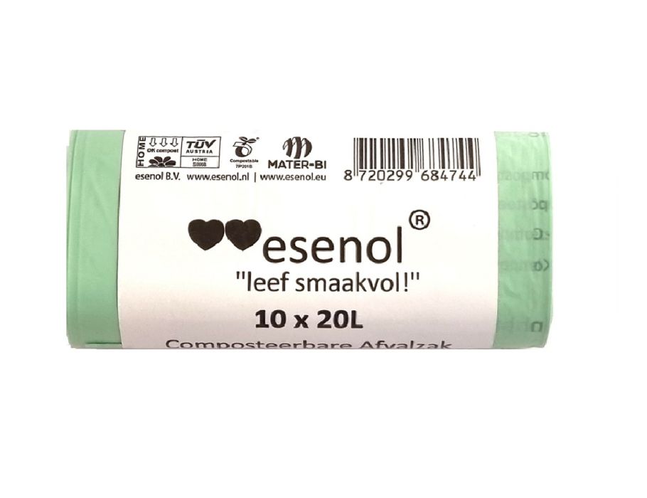 Esenol kompostierbare Abfallbeutel 20 Liter - 1 Rolle 10st