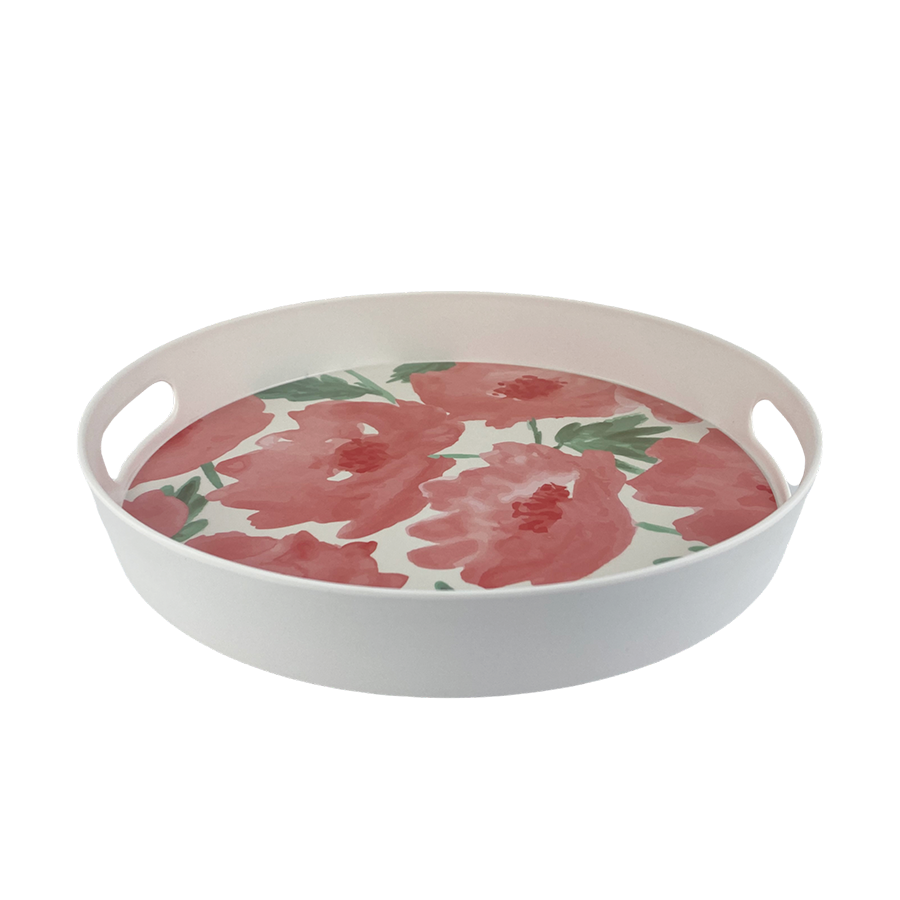 Excellent houseware dienblad bloemen design 1 ø30x4cm