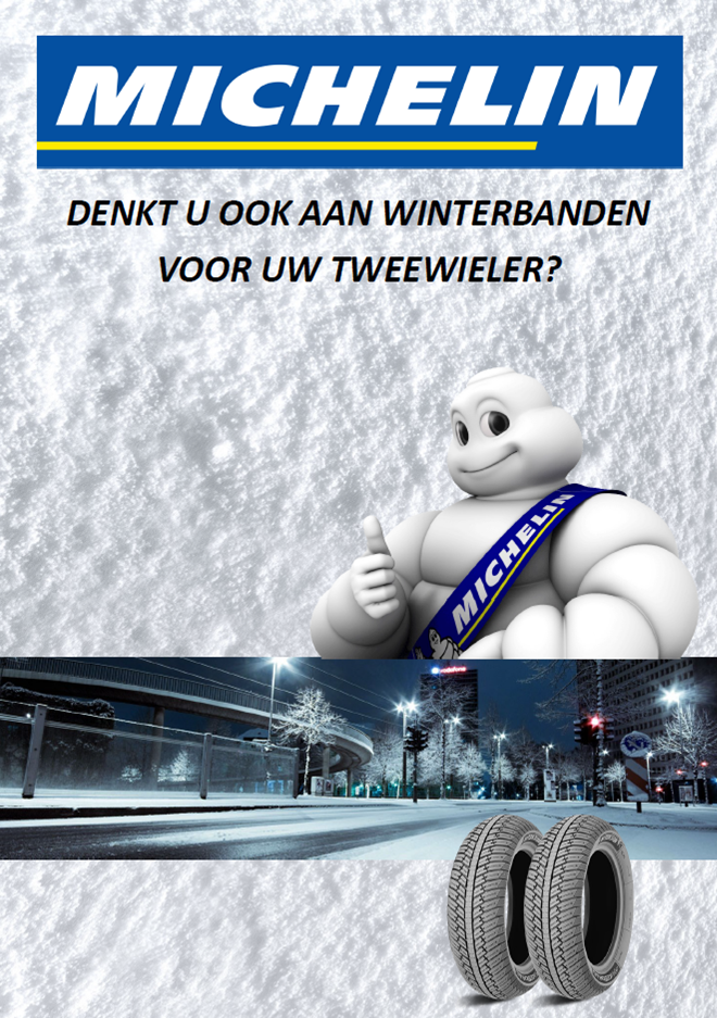 Michelin -Poster 'Zwei -Rad -Winterreifen' für A1 Sidewalk Board NL