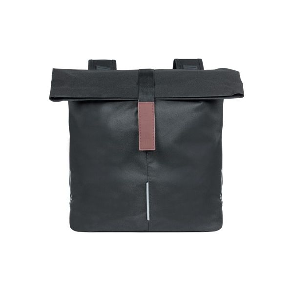 Basilikum -Stadt -Doppelfahrradbeutel - Wasser -Repellent Polyester - Schwarz - Universal Bridge System - 28-32L
