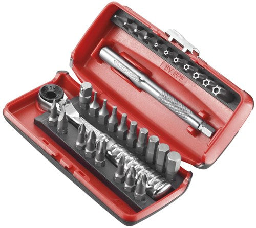 Facom 31-teiliges Set mit ultrakompakter Ratsche mit Bithalter 1 4 – r.pej31pb