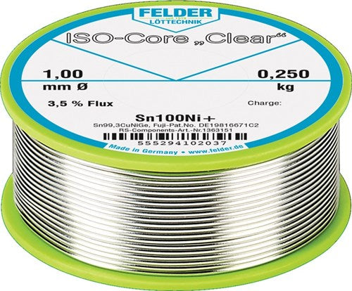 Felder Lötdraht | 2mm | 250g | sn100ni+ | 1 Stück - 5552942020 5552942020