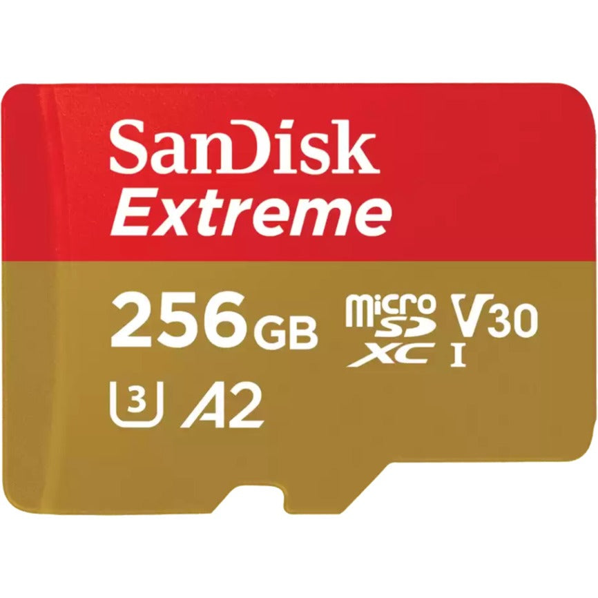 Sandisk Extreme microSDXC 256 GB Speicherkarte (uhs-i u3, Klasse 10, v30, a2, inkl. Adapter)