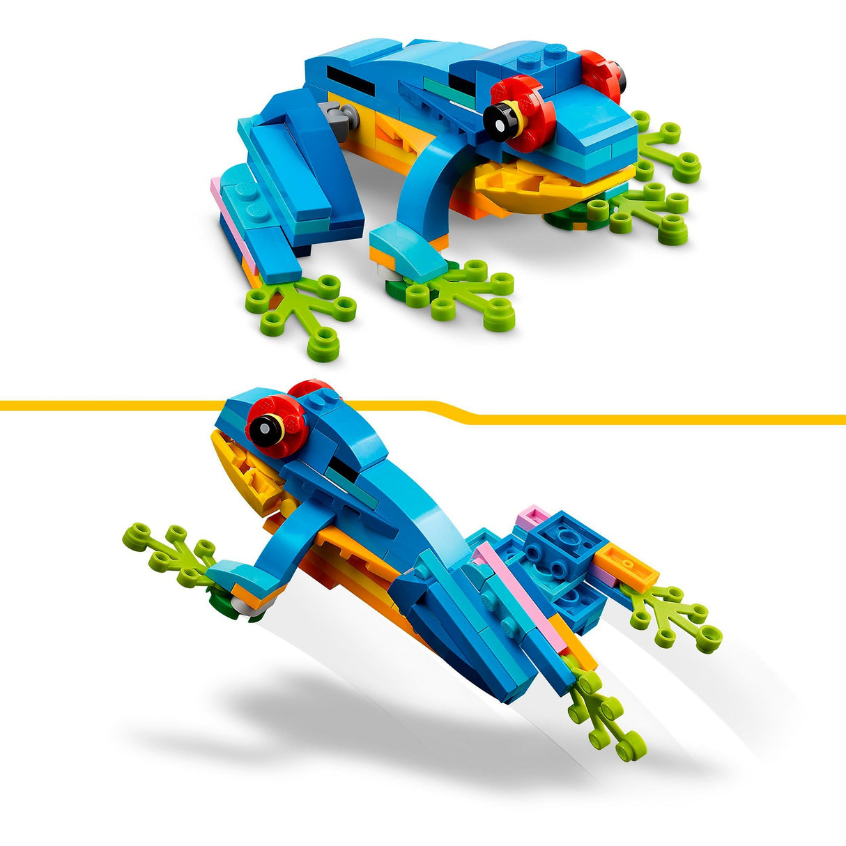 Lego Creator 3in1 exotisches Papageien-Frosch-Fisch-Tierspielzeugset für Kinder – 31136