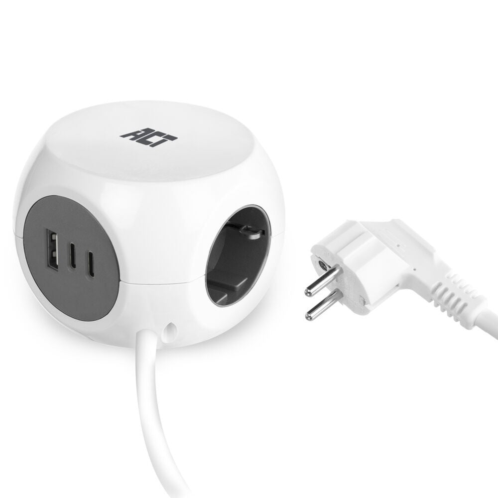 Act-Steckdosenleiste Cube mit 3 Steckdosen (Typ F), 30 W pd