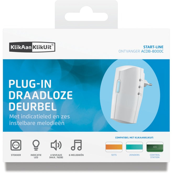 Klikaanklikuit acdb-8000c – Türklingel mit Netzstrom – Weiß
