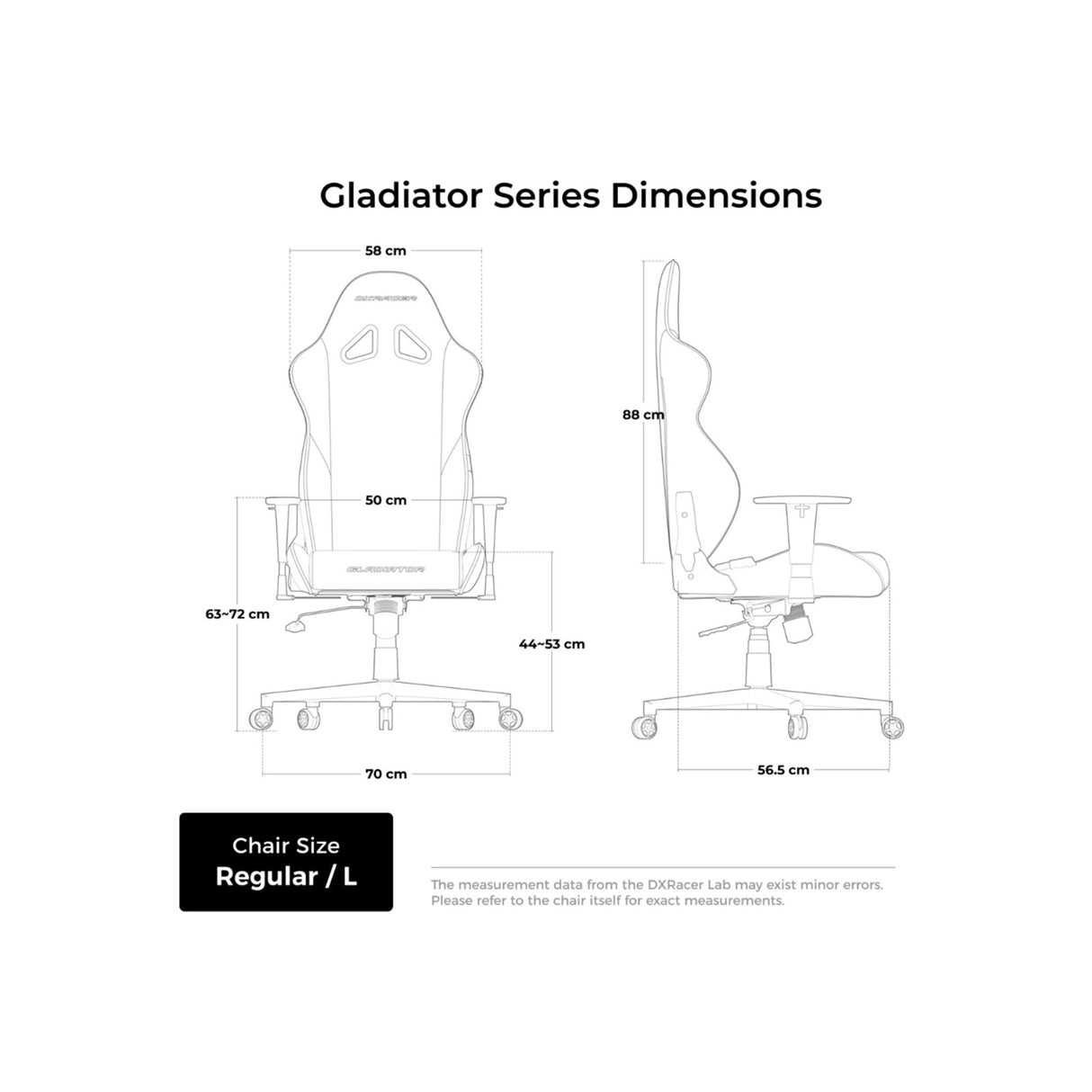 Dxracer gladiator l black white pvc leather gamestoel (zwart wit)