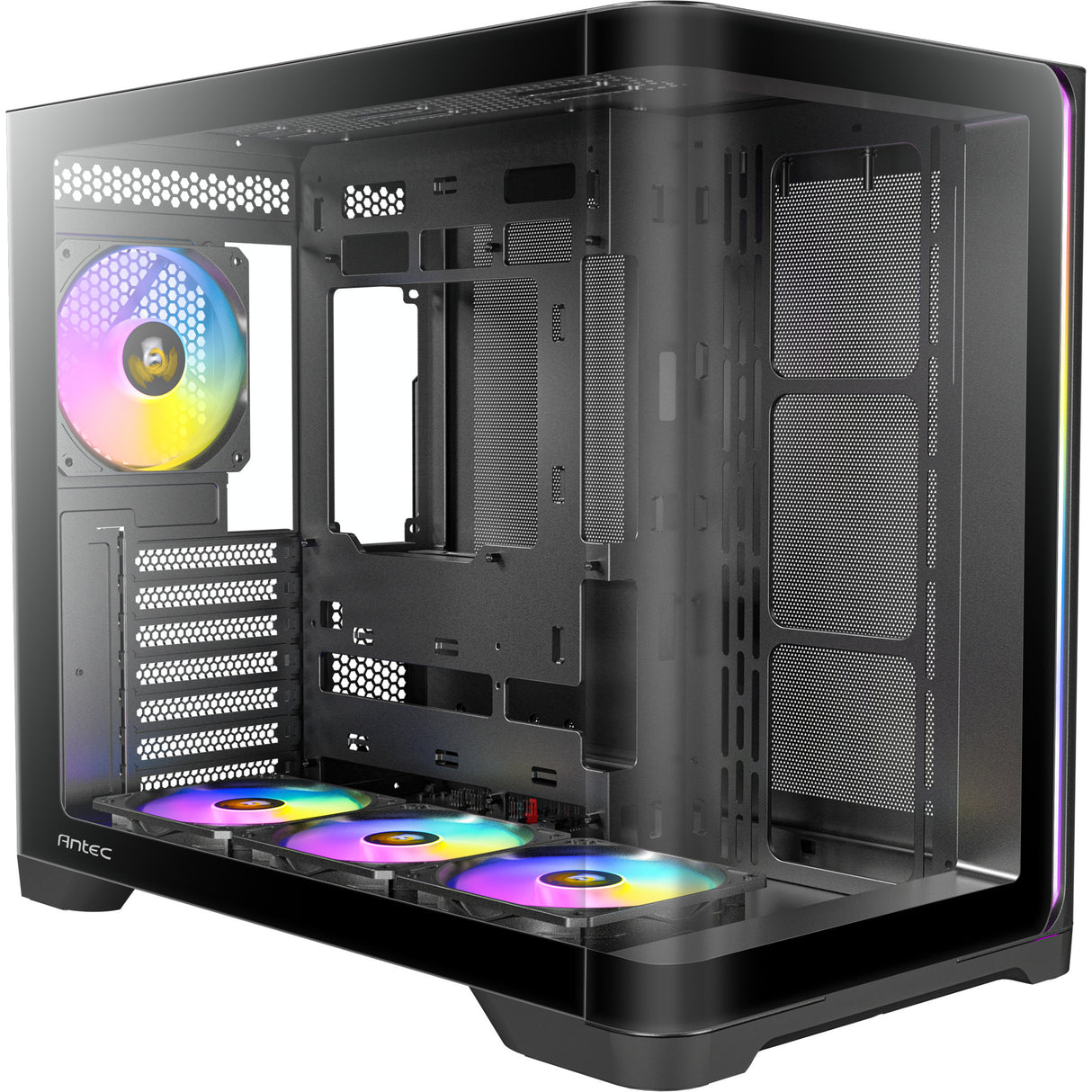 Antec C5 Curve Argb Midi-Tower-Gehäuse (schwarz | 2x USB-A | 1x USB-C | gehärtetes Glas)