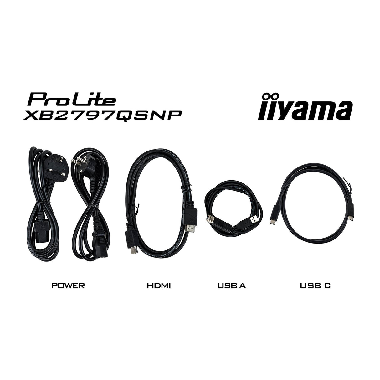 Iiyama prolite xb2797qsnp-b1 27 monitor (zwart, hdmi, displayport, 2x usb-a, 2x usb-c, rj-45)