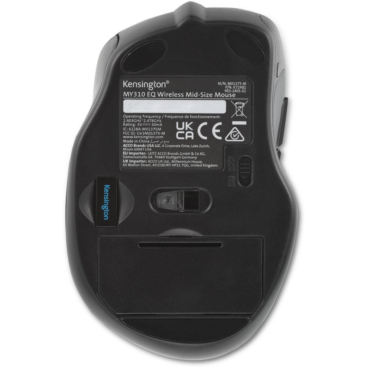 Kensington my310 eq Maus (schwarz, 800 - 1600 dpi, 2,4 GHz)