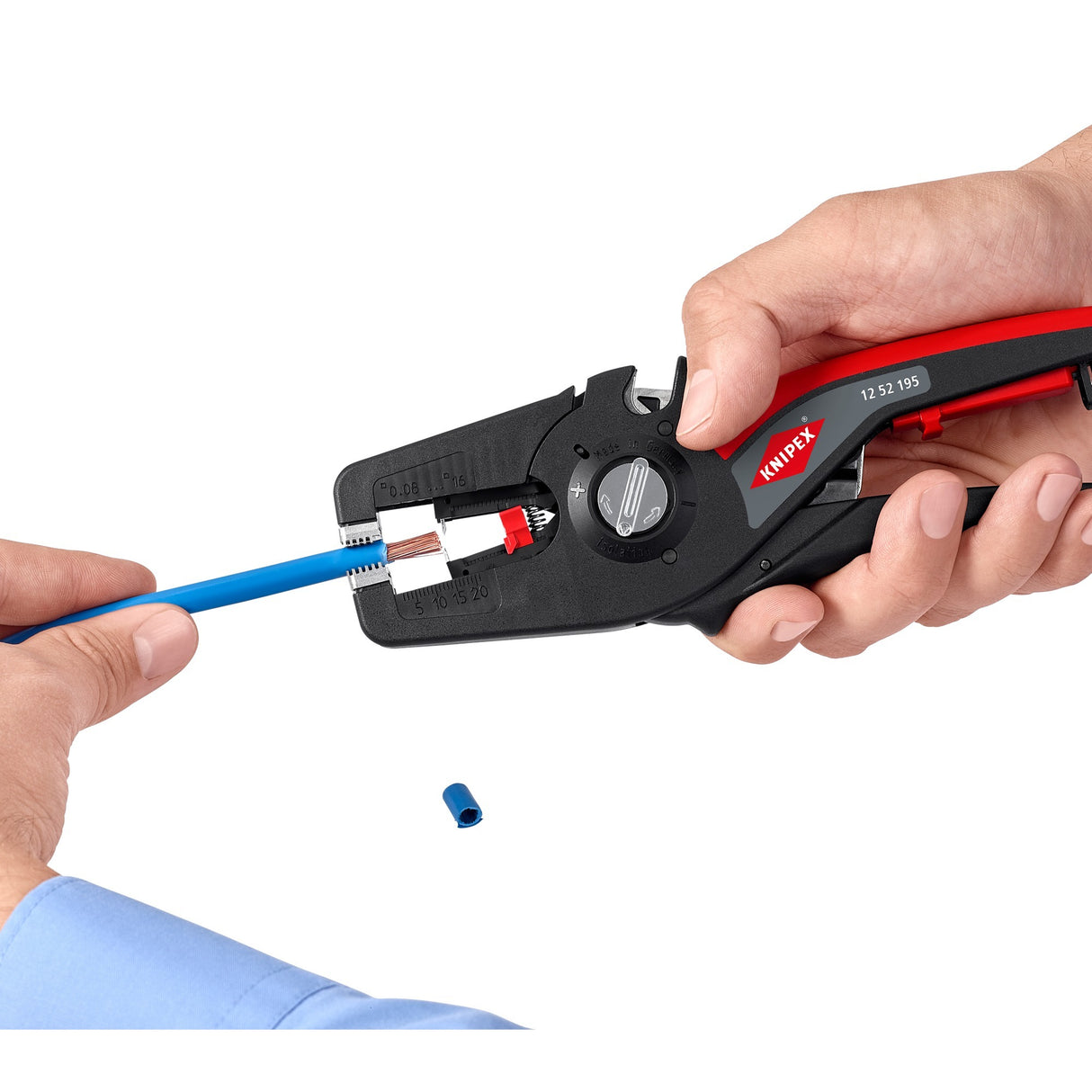 Automatische Abisolierzange von Knipex | Länge 195 mm | 0,08-16 (awg 28-5) mm² | 1 Stück - 12 52 195 - 12 52 195