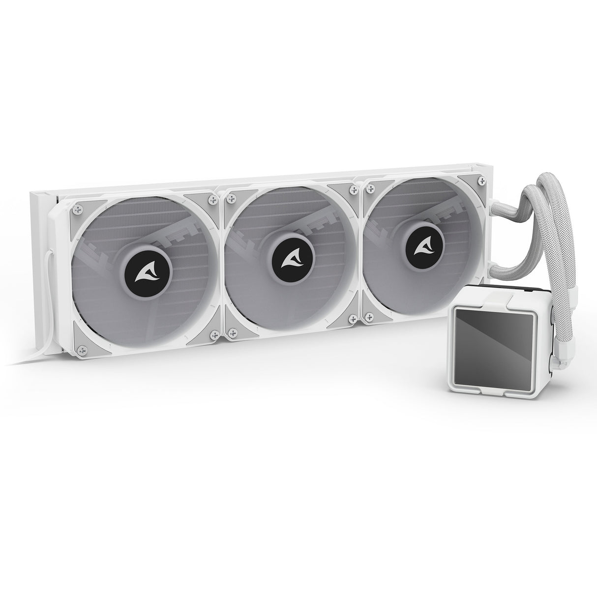 Sharkoon S100 ArGB Wasserkühlung (weiß, 4-Pin-PWM-Lüfteranschluss)
